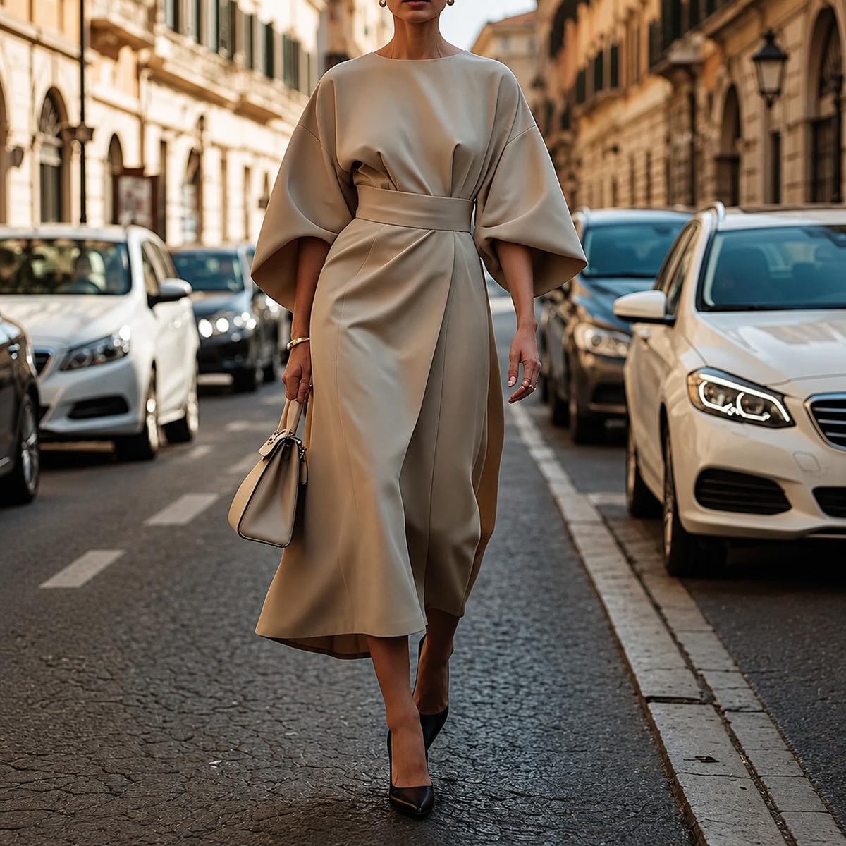 Clare - Maxi Kleid mit anpassbarem Kordelzug