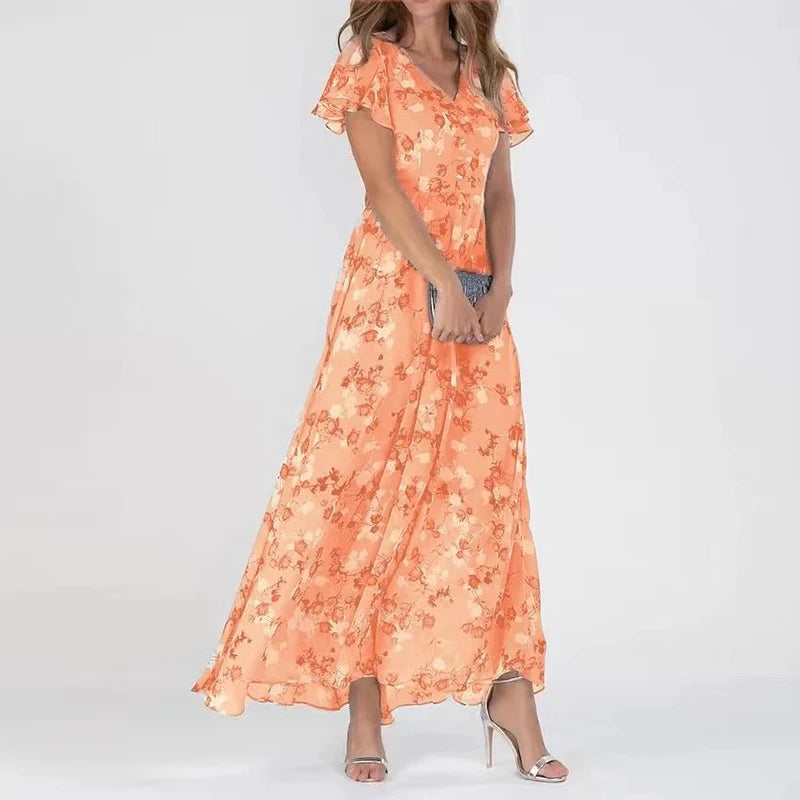 Victoria - Langes, elegantes Sommerkleid mit Blumen