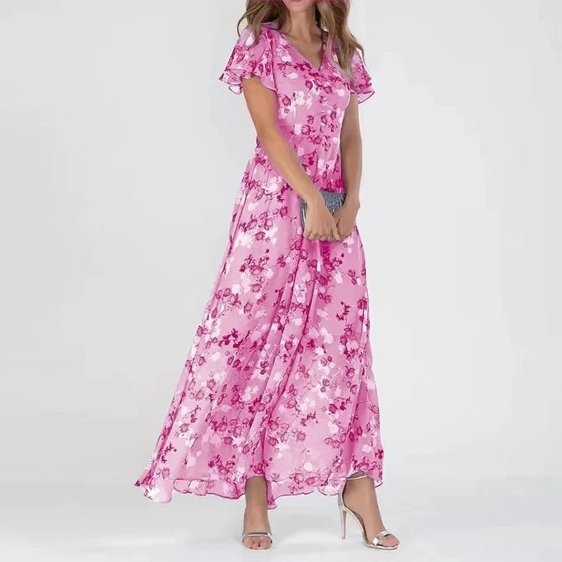 Victoria - Langes, elegantes Sommerkleid mit Blumen