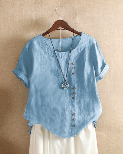Julianny - Kurzarmbluse mit Knöpfen vorne