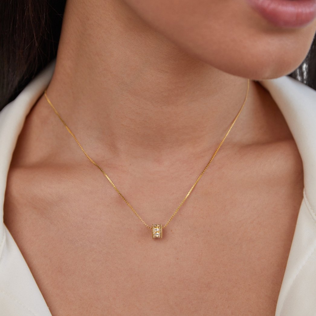 Gigi – Halskette aus Kristall in 18K Gold