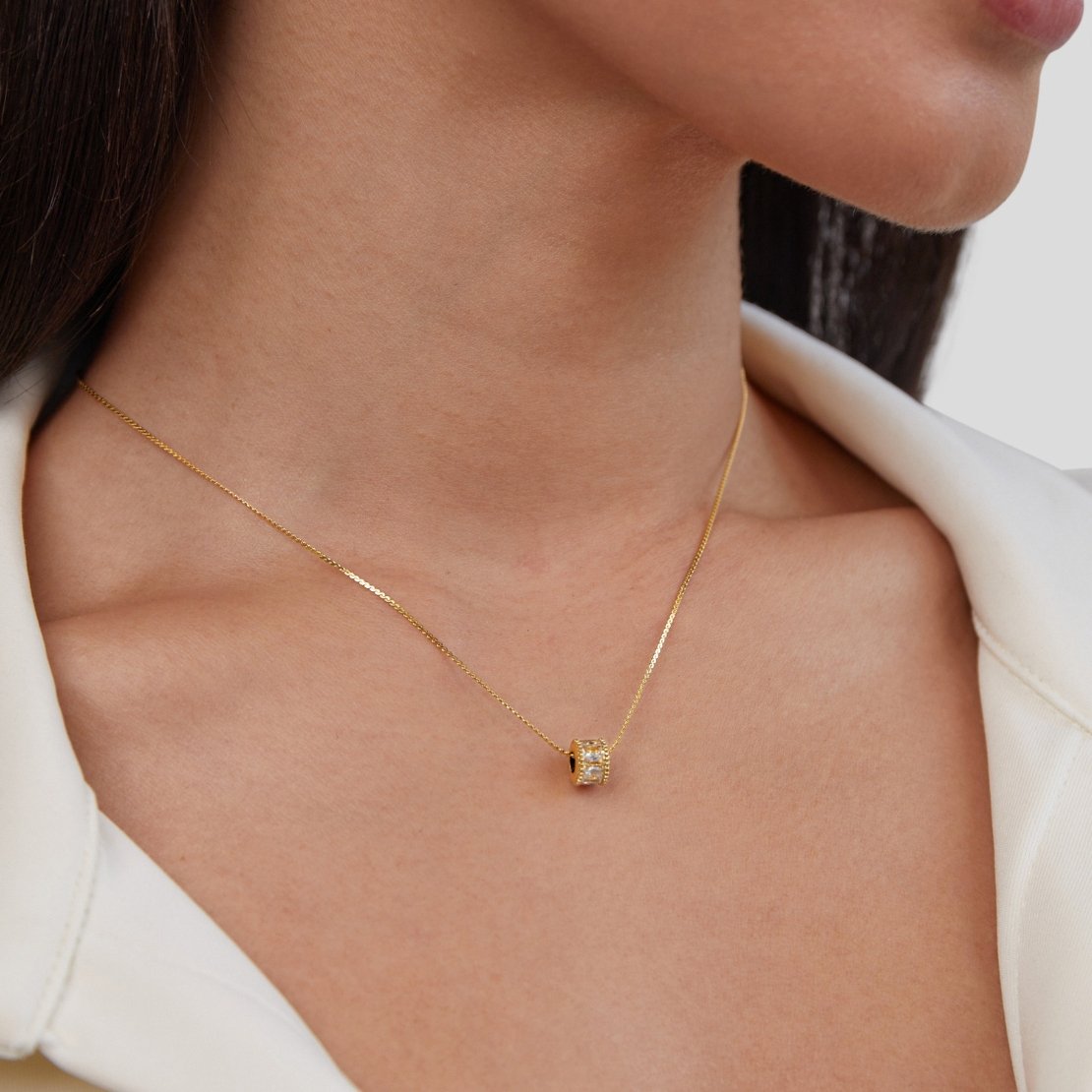 Gigi – Halskette aus Kristall in 18K Gold