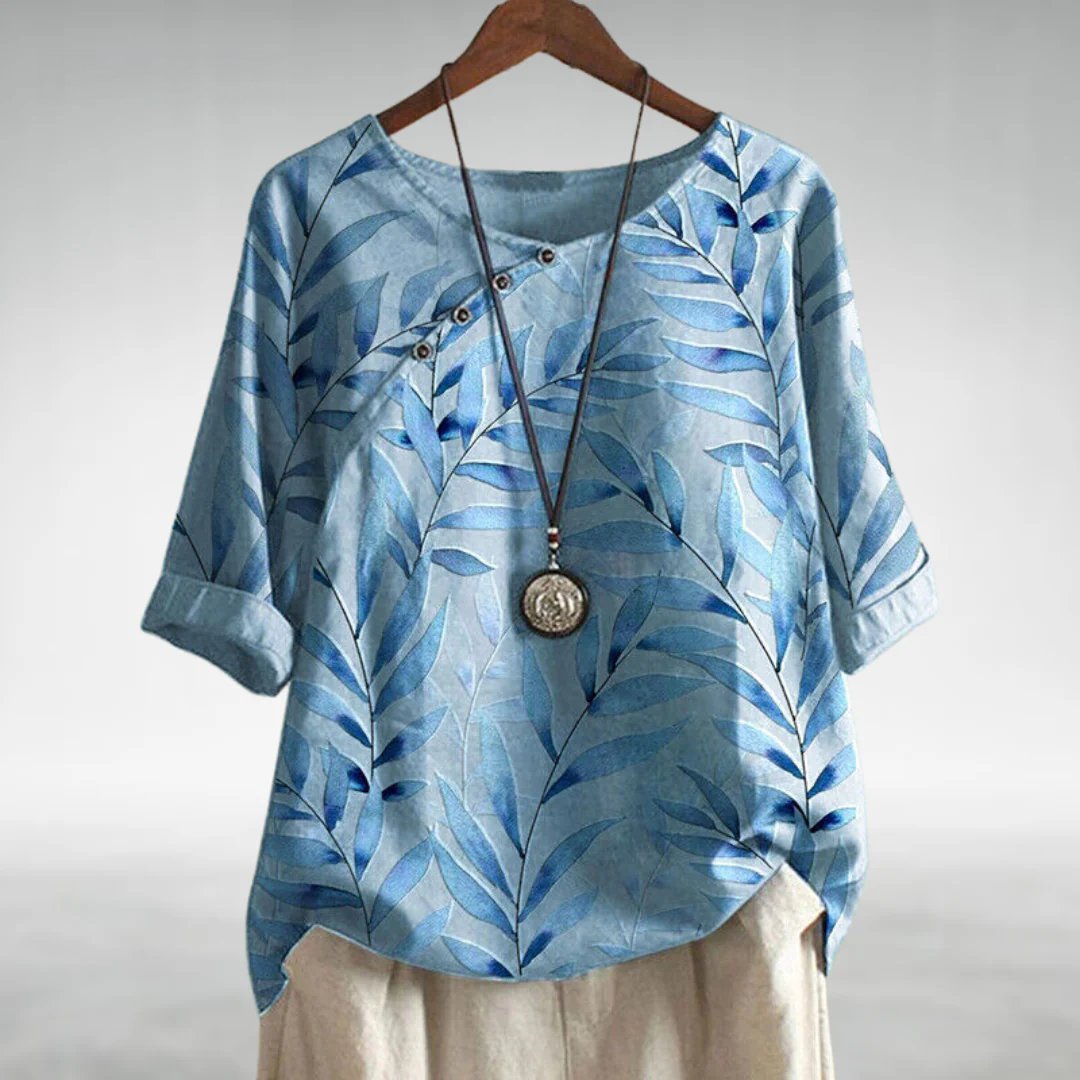 Helene - Luftige Blumige Bluse im Entspannten Look
