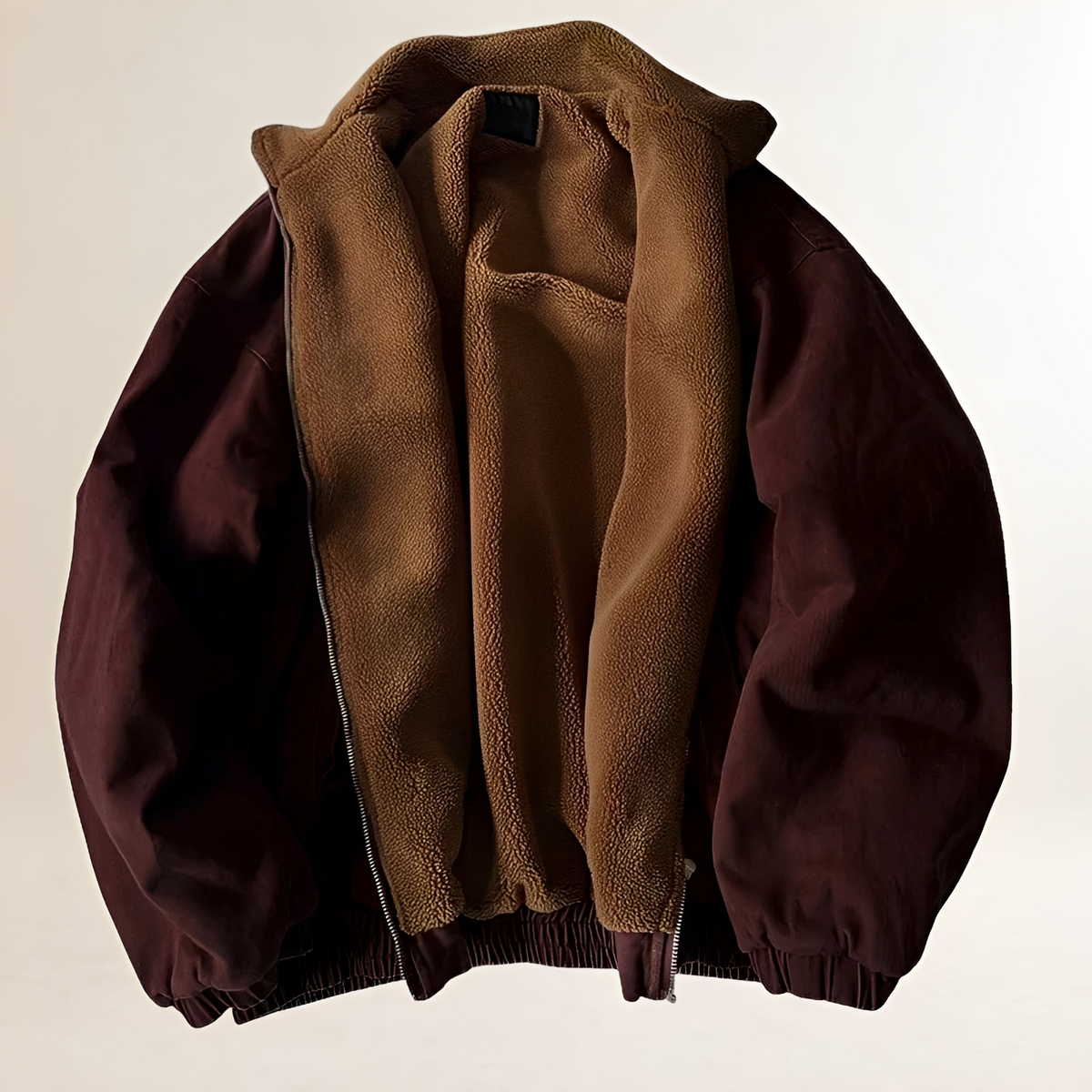 Herr Winterjacke Zip-Up Casual Fit mit Struktur und Innenfutter