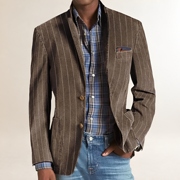 Herren Blazer mit Reverskragen und Ellenbogenpatches - Regulärer Schnitt