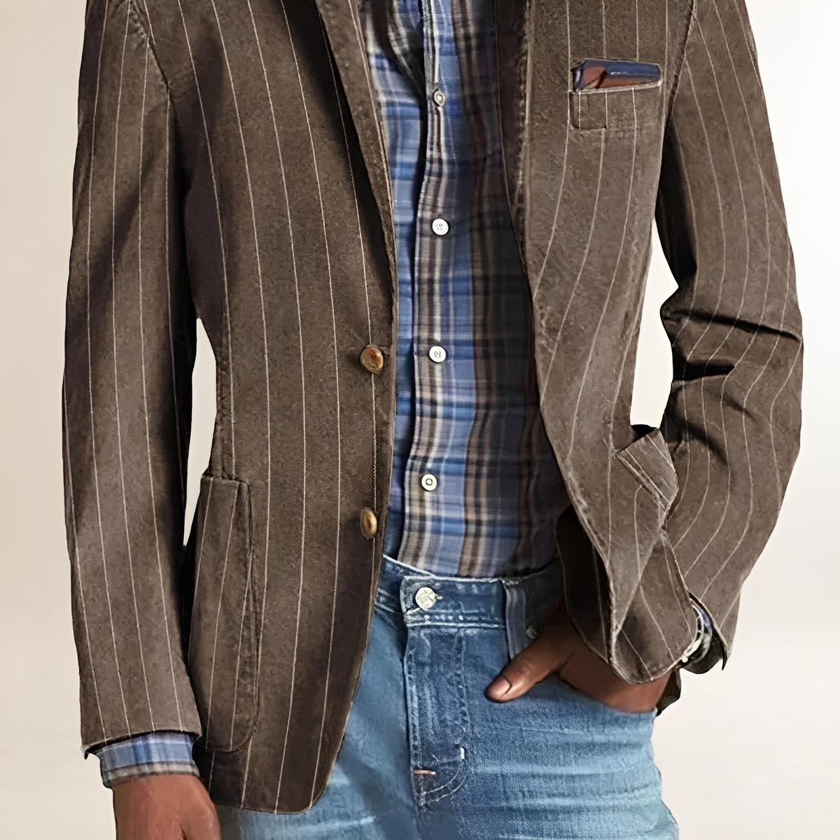 Herren Blazer mit Reverskragen und Ellenbogenpatches - Regulärer Schnitt