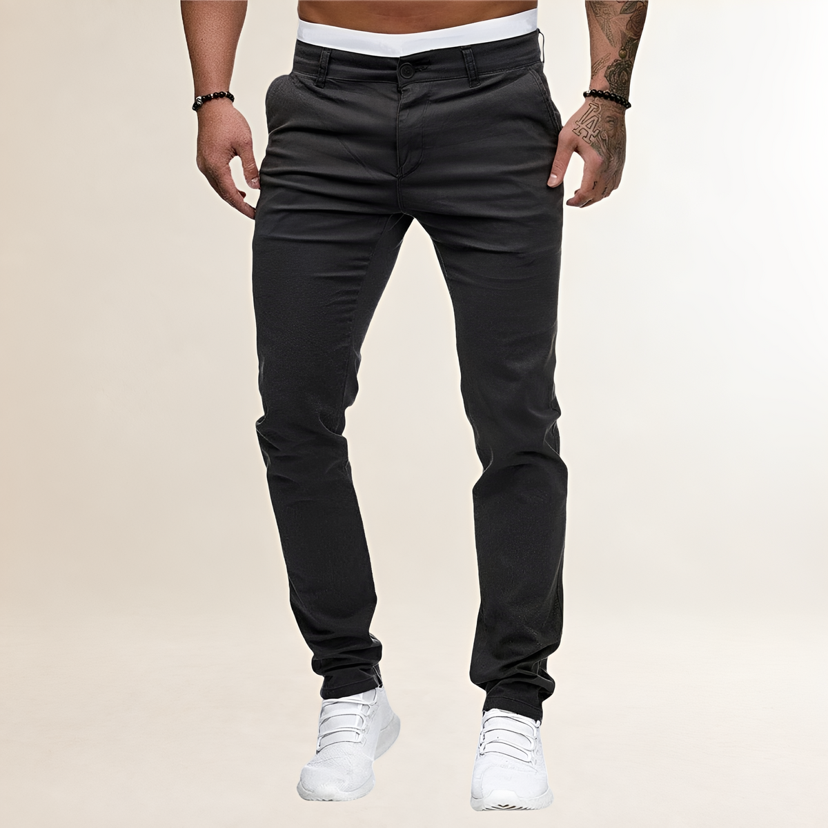 Herren Chino-Hose - Slim Fit mit Reißverschluss und Schrägtaschen