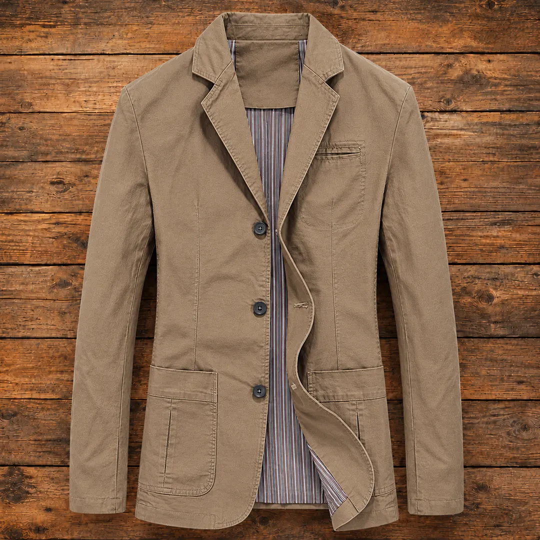 Herren Freizeitblazer - Einreihig mit Knopfverschluss, Zwei Taschen, Regulärer Schnitt