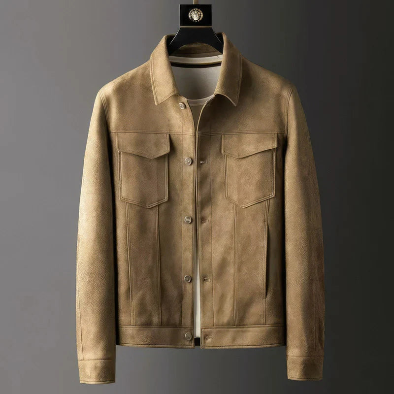 Herren Freizeitjacke mit Knopfleiste und Brusttaschen - Strukturierter Schnitt