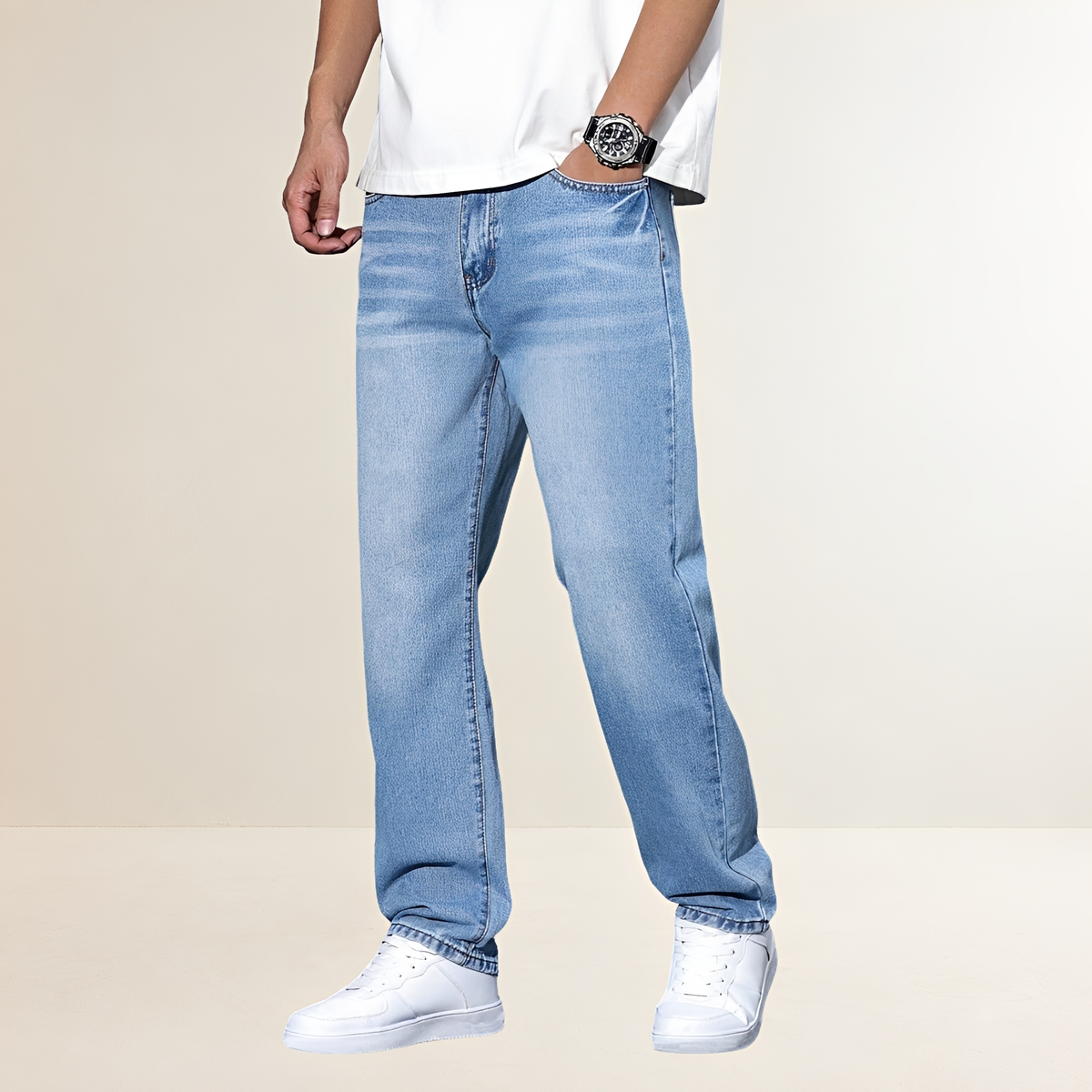 Herren Gerade Bein Jeans - Casual Fit, Klassischer Schnitt