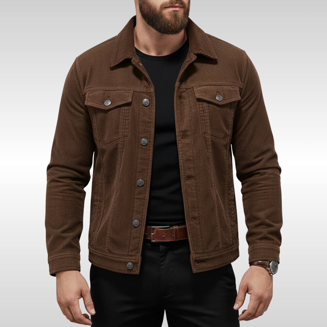Herren Jacke mit Knopfleiste - Brusttaschen, Strukturierter Schnitt