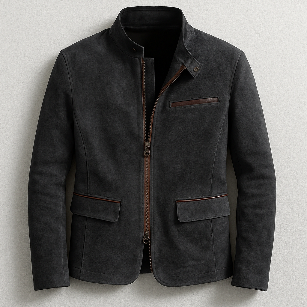 Herren Jacke mit Stehkragen und Reißverschluss - Slim Fit mit Taschen