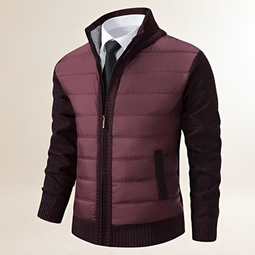 Herren Jacke Steppung mit Reißverschluss und hohem Kragen - Slim Fit