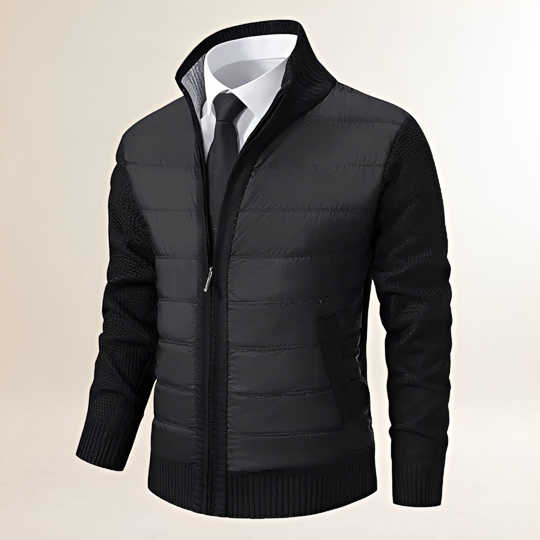 Herren Jacke Steppung mit Reißverschluss und hohem Kragen - Slim Fit