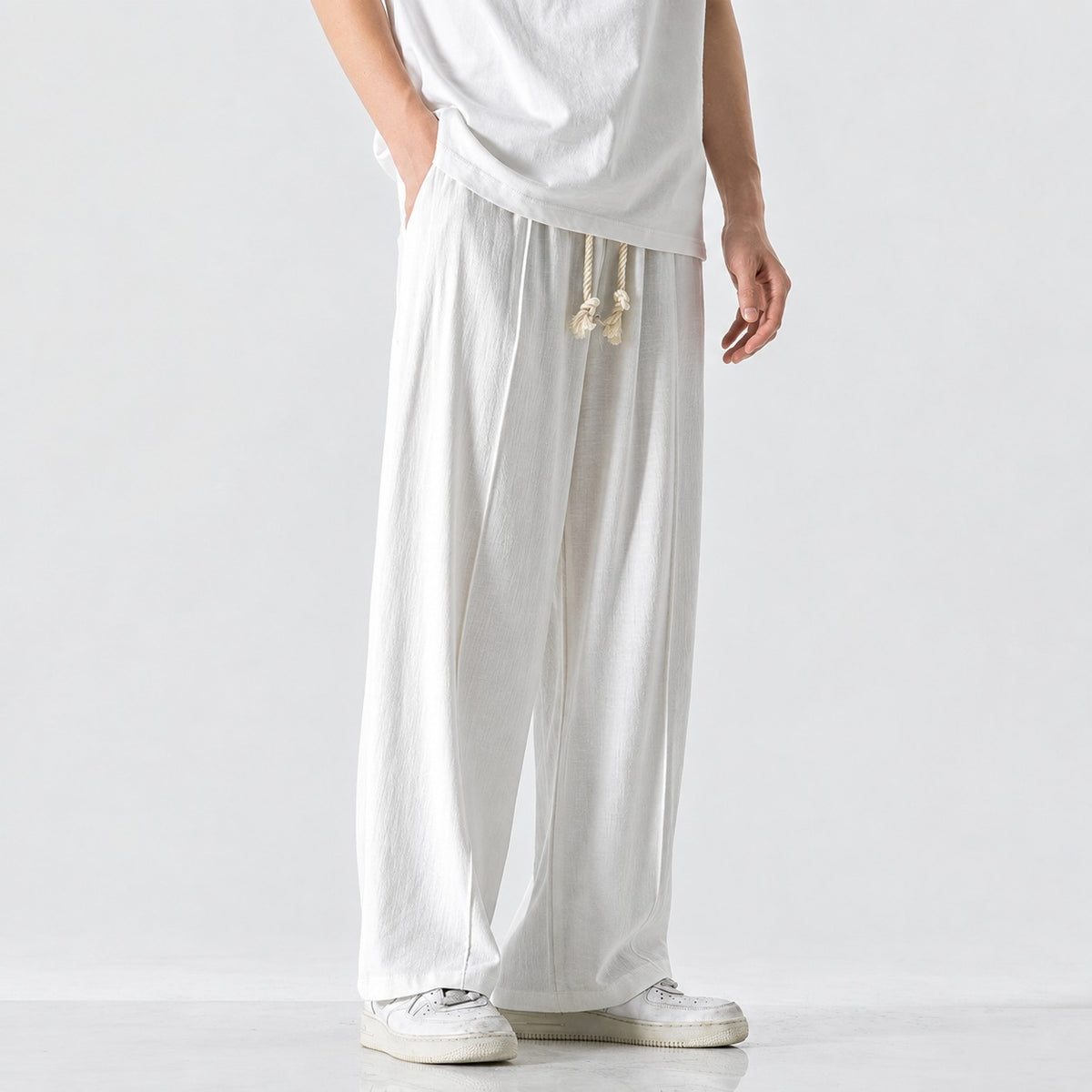 Herren Jogginghose mit Regulärem Schnitt Woven Drawstrings Elastischer Bund
