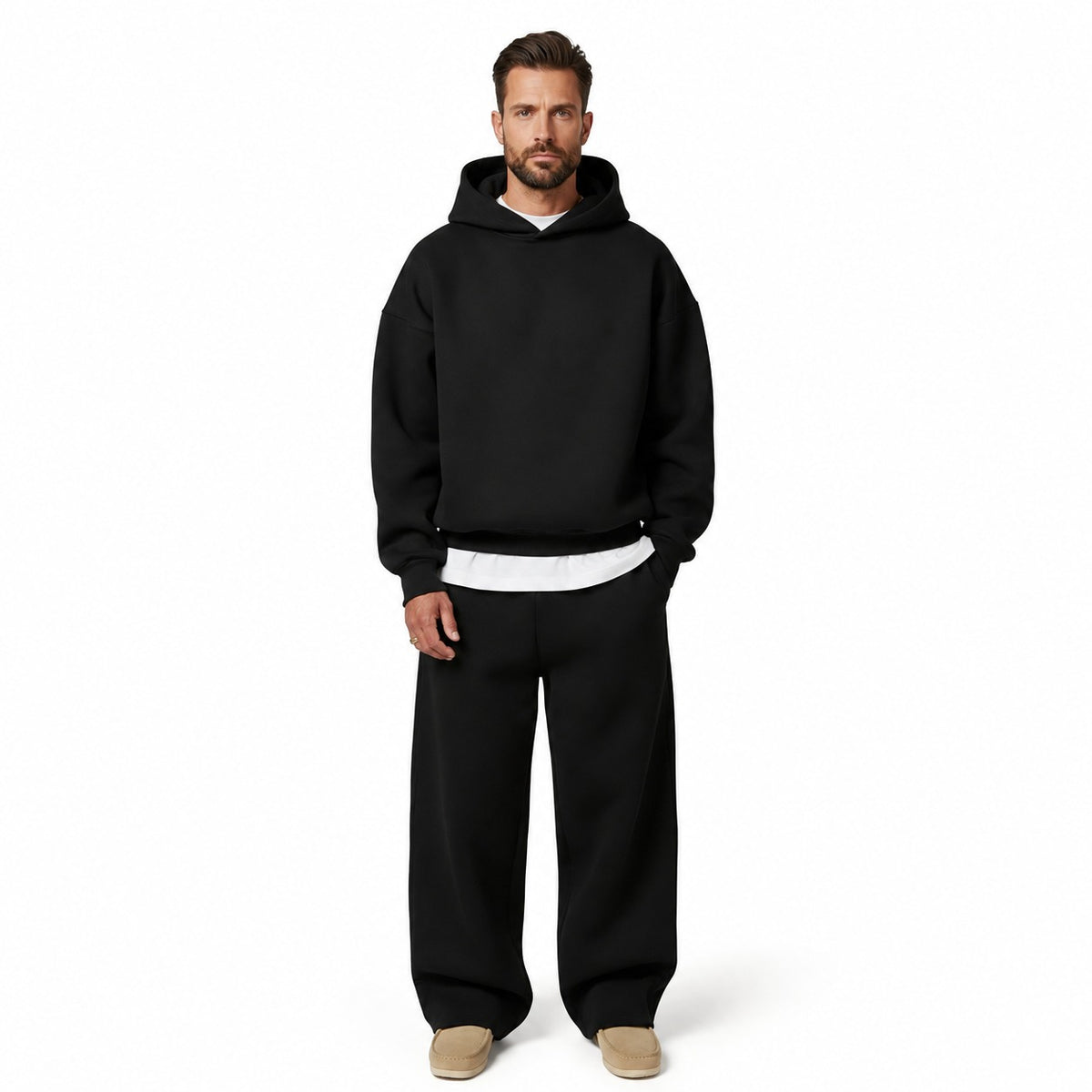 Herren Loungewear Set Hoodie mit Kängurutasche und Jogginghose - Relaxed Fit