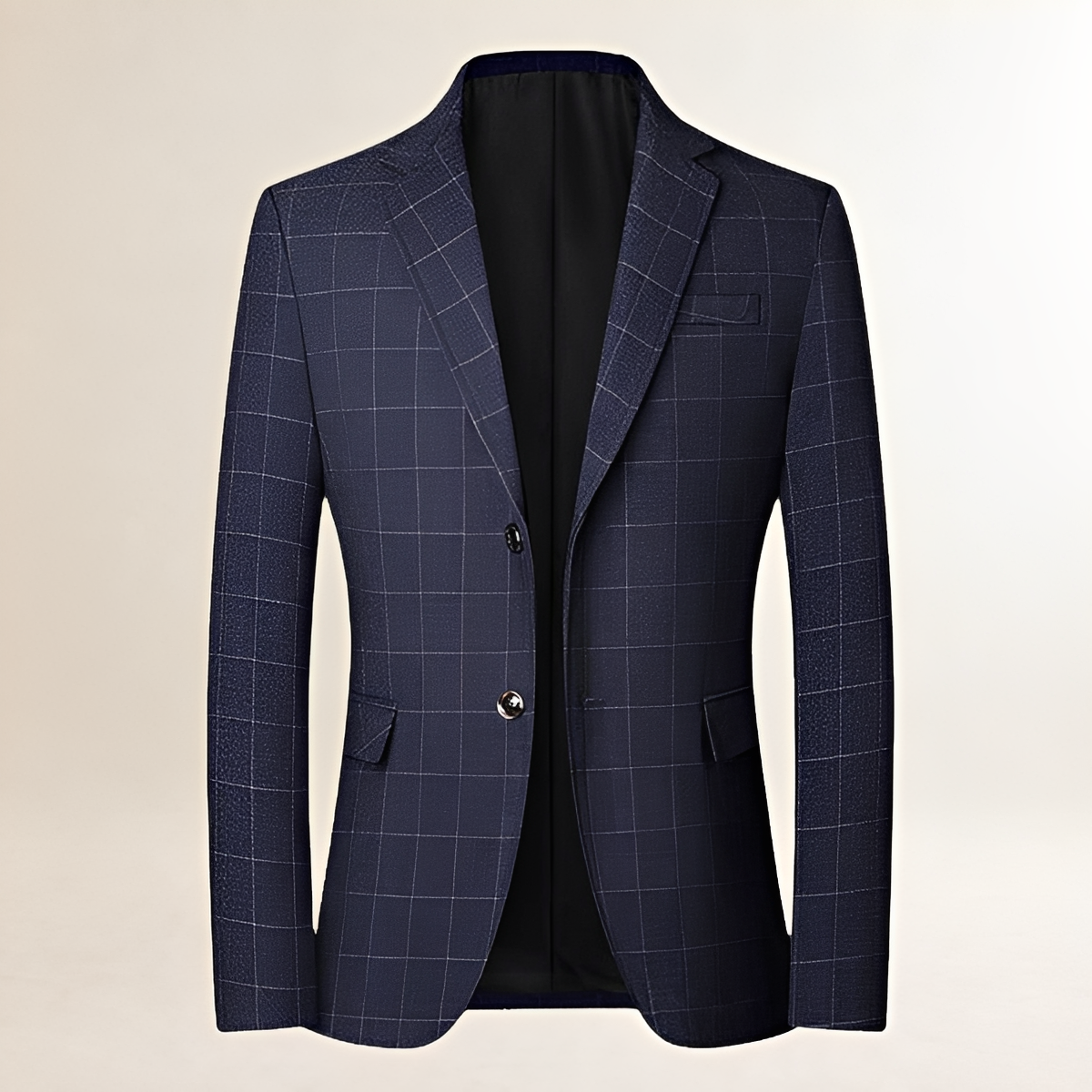 Herren Sakko Einreihig Reverskragen Kariert Slim Fit