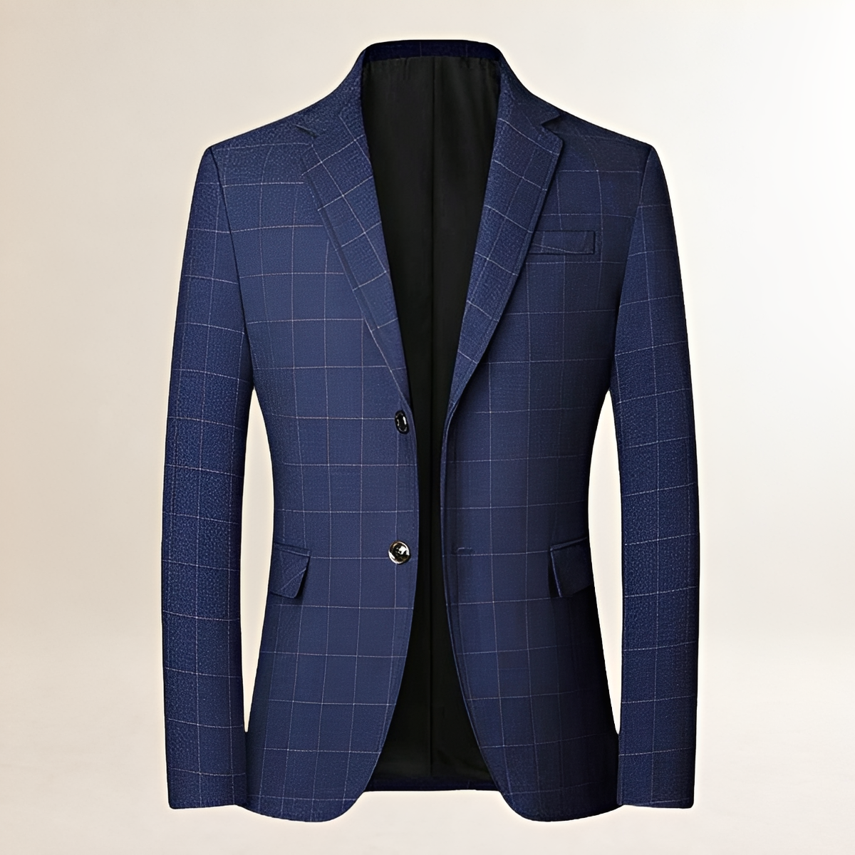 Herren Sakko Einreihig Reverskragen Kariert Slim Fit