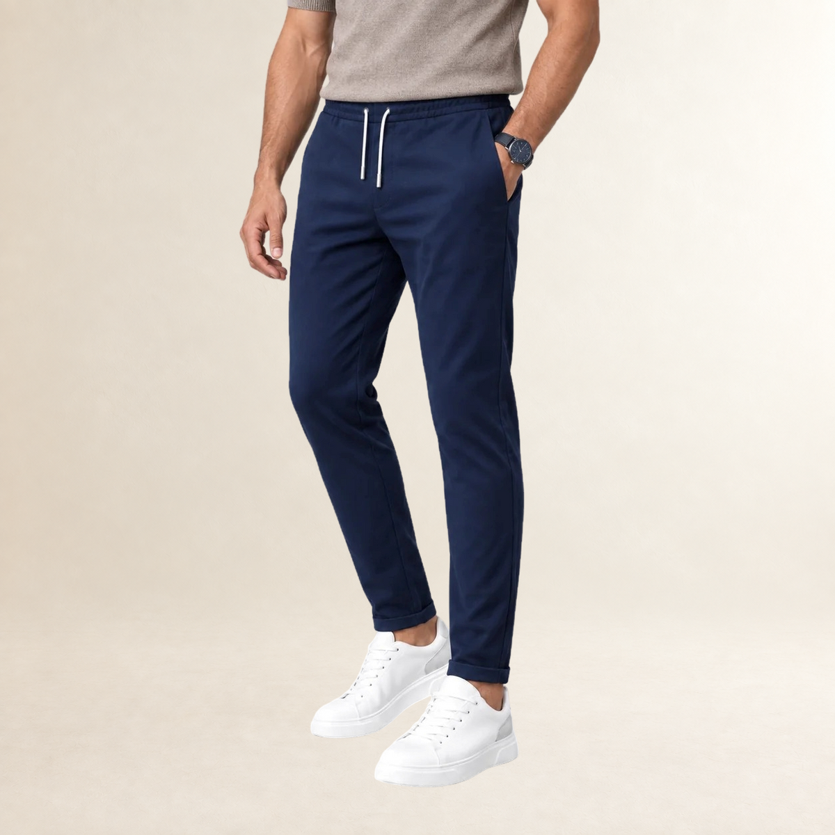 Herren Slim Fit Jogginghose mit Kordelzug und seitlichen Taschen