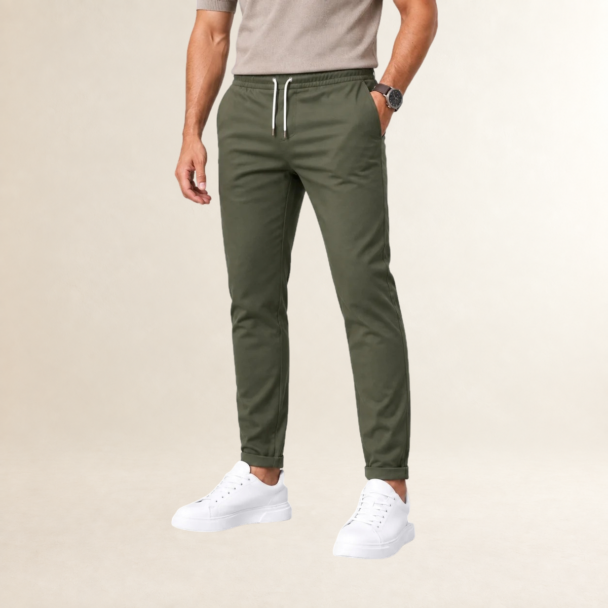 Herren Slim Fit Jogginghose mit Kordelzug und seitlichen Taschen