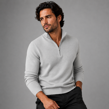 Herren Sweatshirt mit Stehkragen und Reißverschluss - Slim Fit