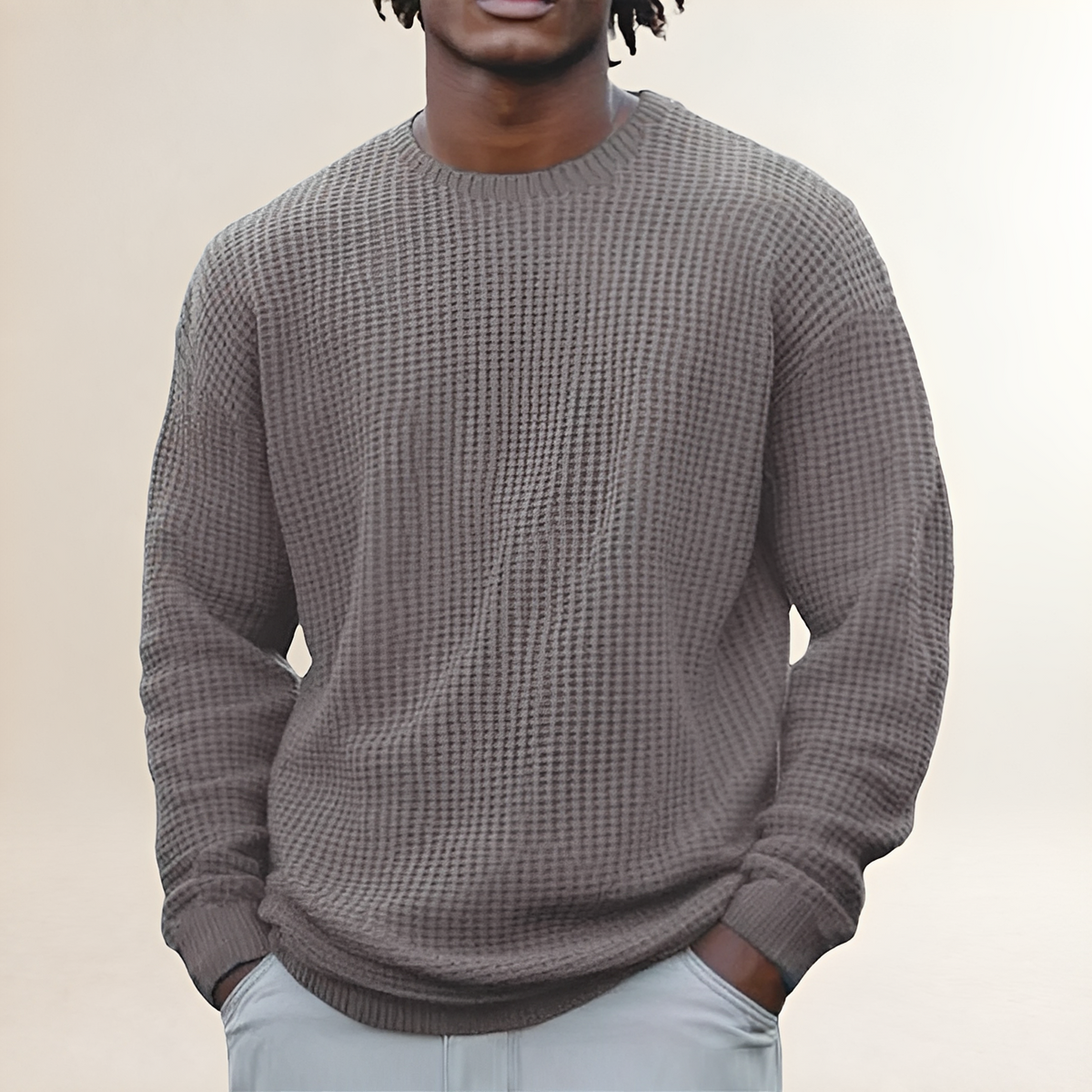 Herren Sweatshirt Rundhals langarm Texturiertes Design