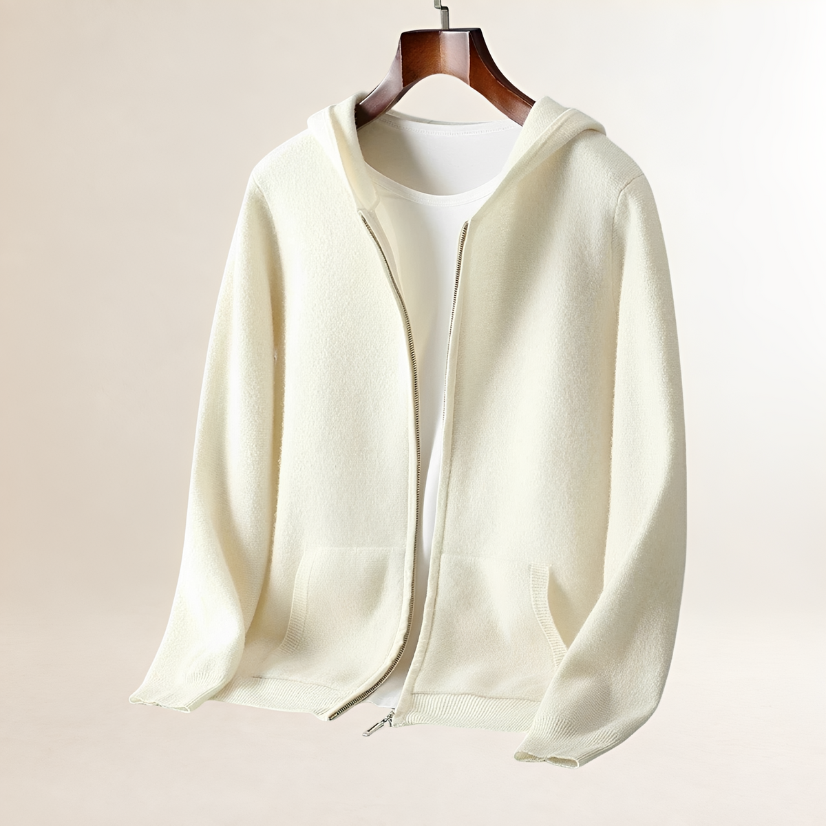 Herren Zip-Hoodie mit Textur-Design und Taschen - Relaxed Fit, Reißverschluss