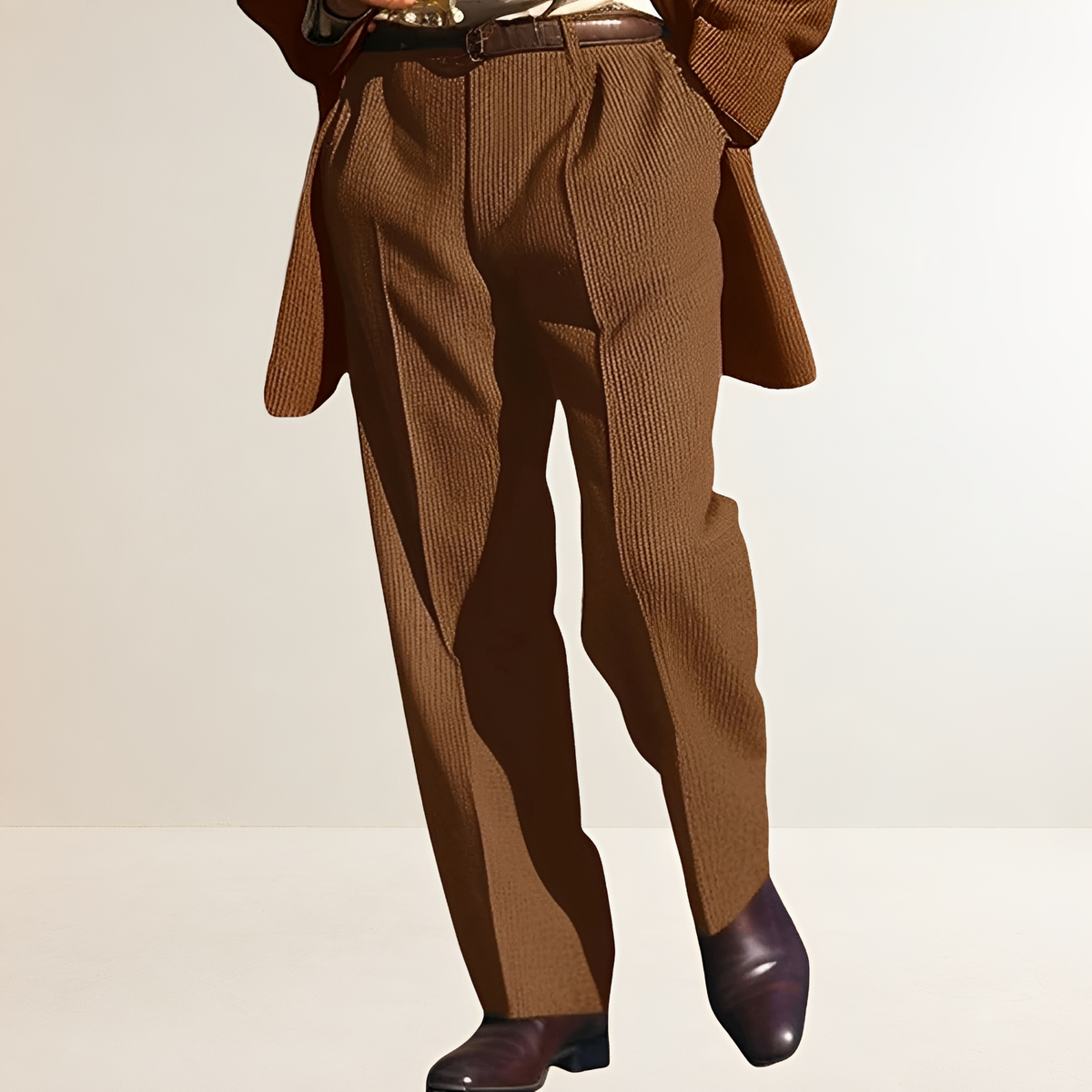 Herrenhose mit Nadelstreifen - Gerade Bein, Falten, Anzughose