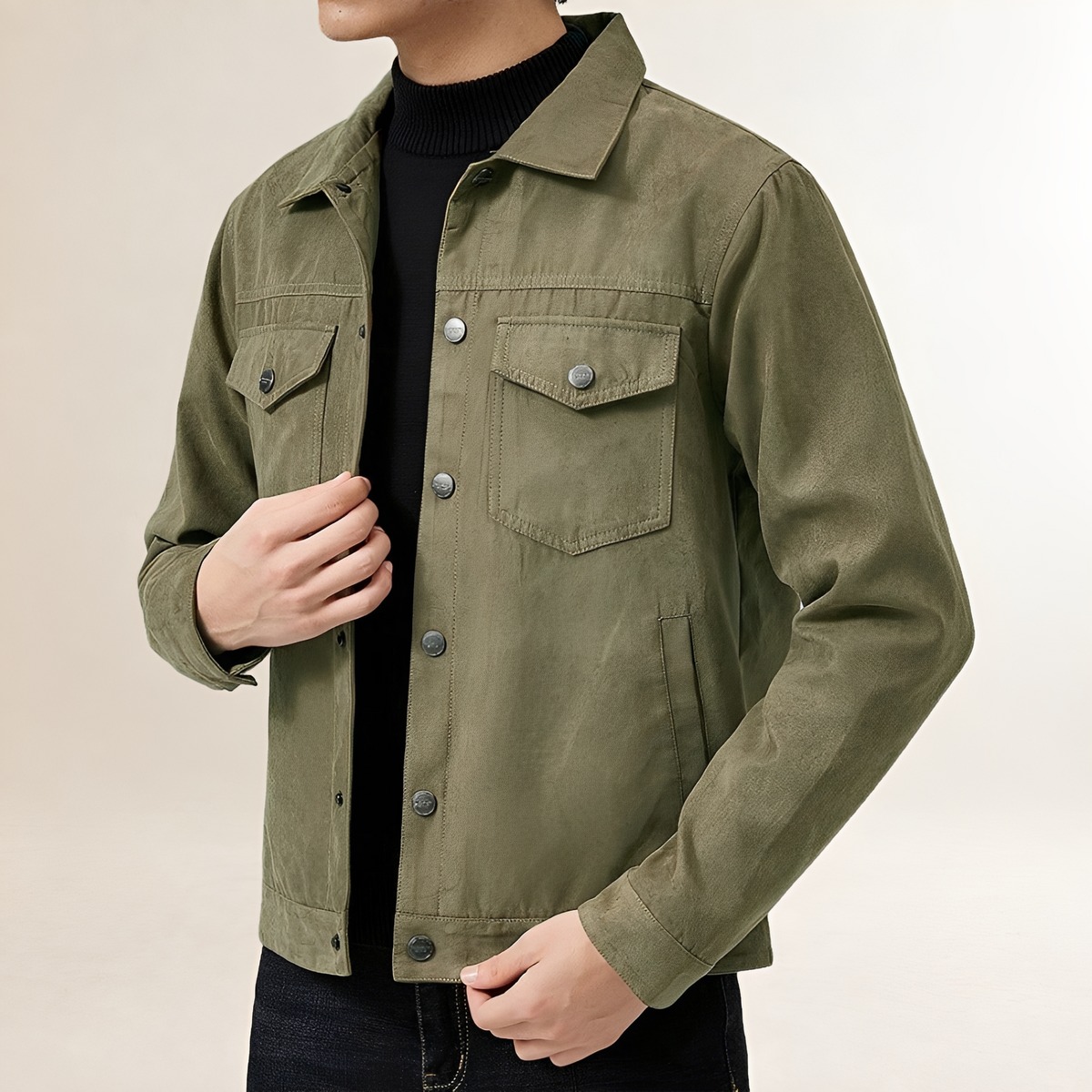 Herrenjacke im klassischen Stil mit Brusttaschen - Regular Fit