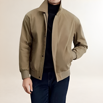 Männer Bomberjacke mit Druckknopfverschluss und klassischem Kragen - Relaxed Fit