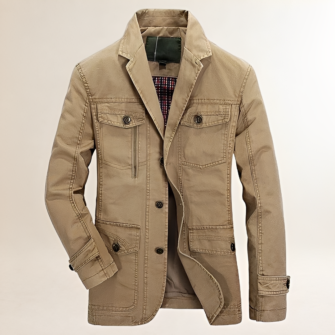 Männer Casual Blazer mit Mehreren Taschen und Knopfverschluss - Regular Fit