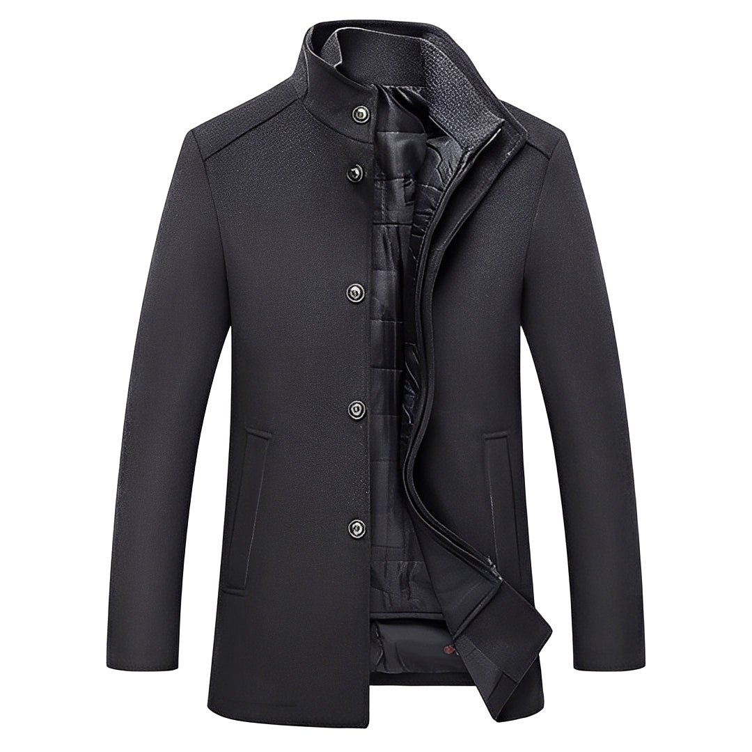 Kylian - Herren-Winterjacke mit Stehkragen und Knöpfen