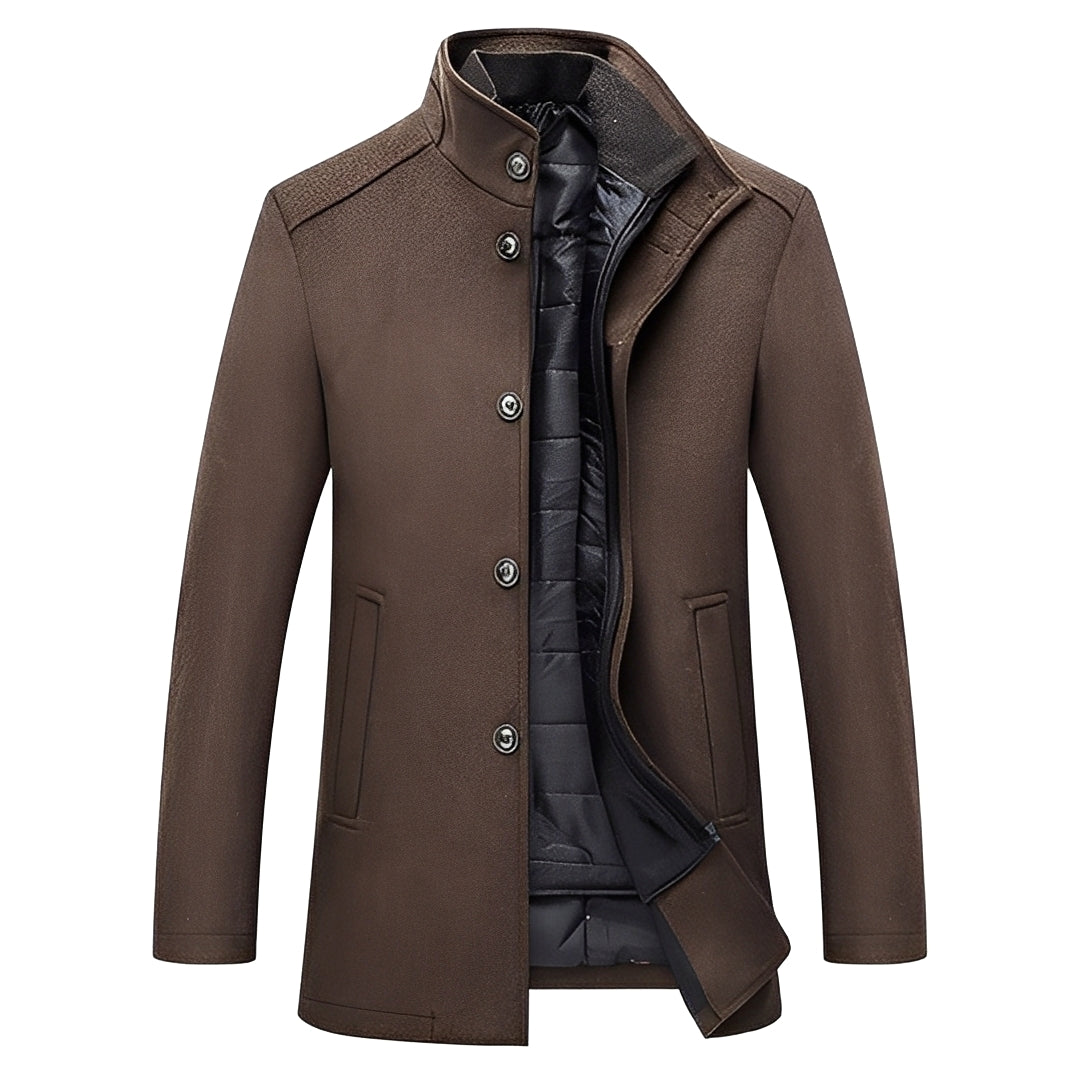 Kylian - Herren-Winterjacke mit Stehkragen und Knöpfen