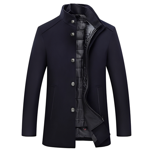 Kylian - Herren-Winterjacke mit Stehkragen und Knöpfen