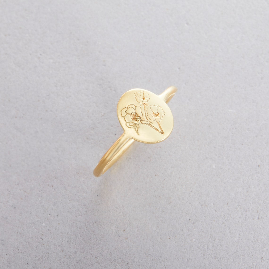 Ring Blume des Geburts - Delikater personalisierter Ring