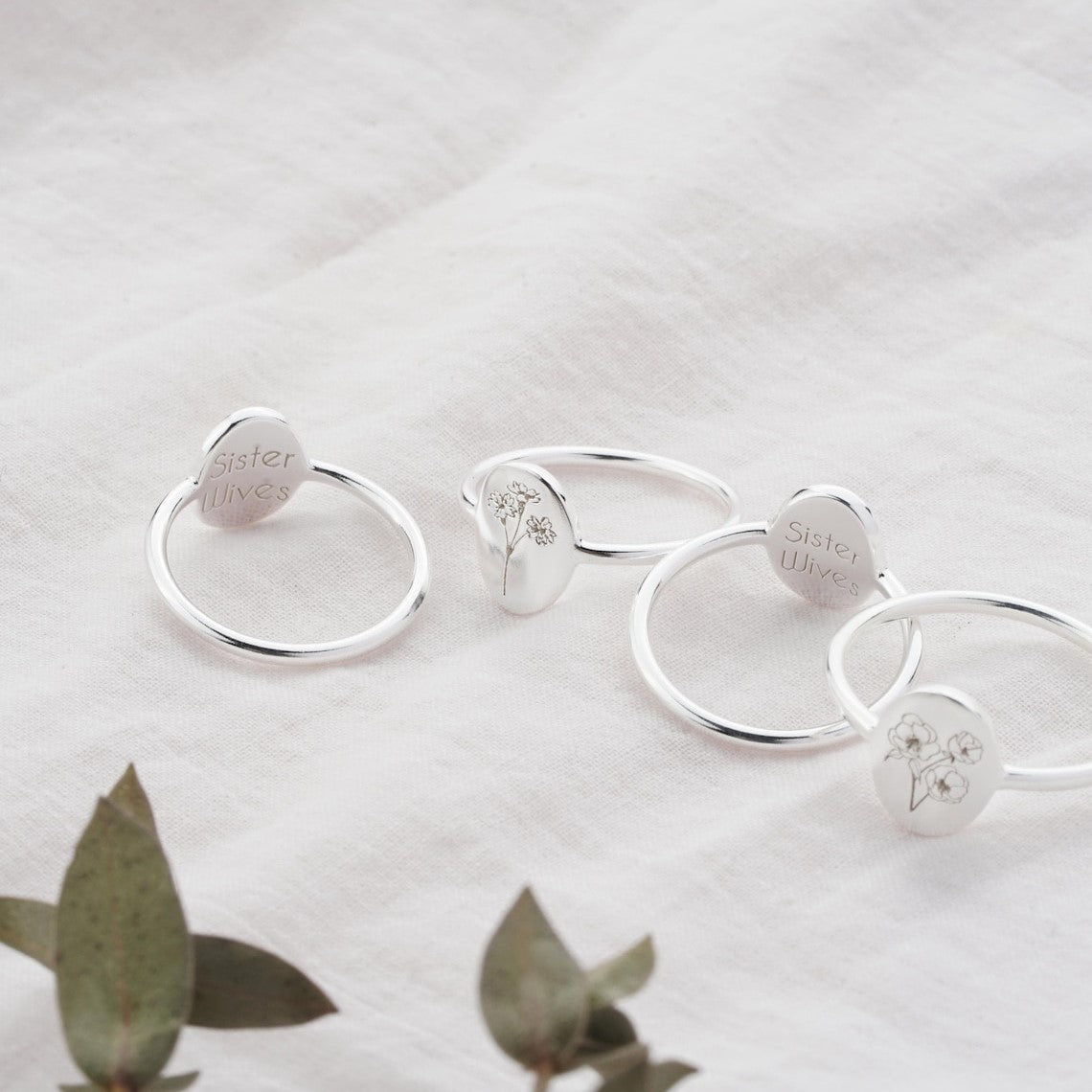 Ring Blume des Geburts - Delikater personalisierter Ring