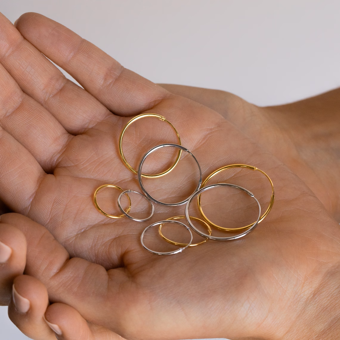 Leichte Ohrringe - Ohrringe aus Gold und Silber (Set von 4)