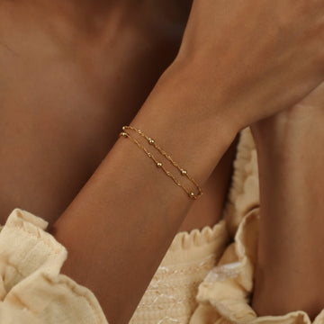 Doppeltes Perlenhalsband Ripple - Schichtarmband