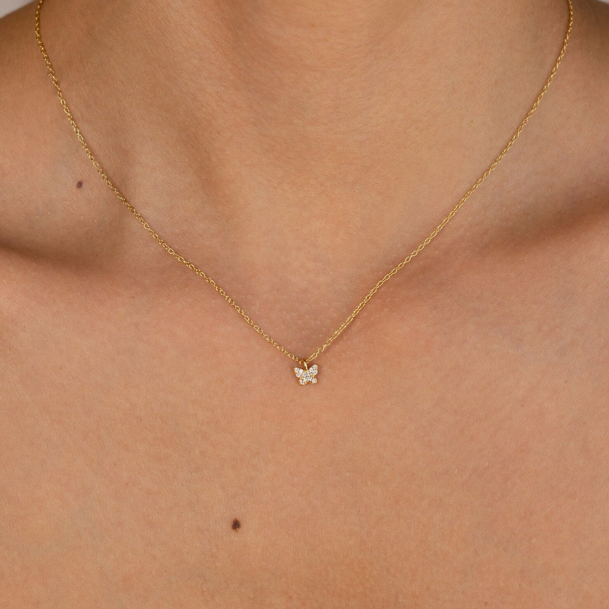 Mandy – Pavé Schmetterling Halskette