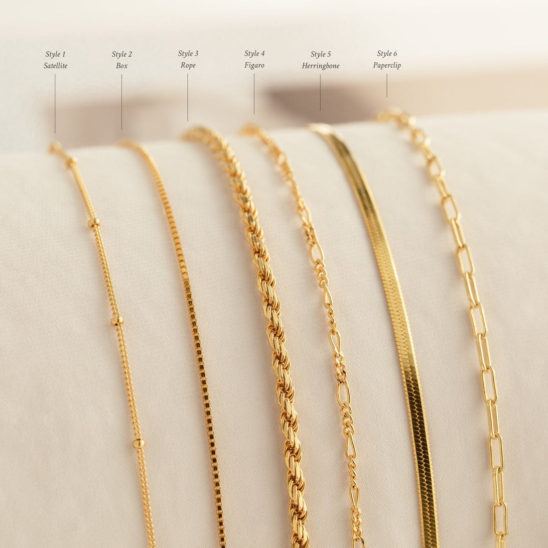 Kettenschmuck - minimalistische Stapelarmbänder
