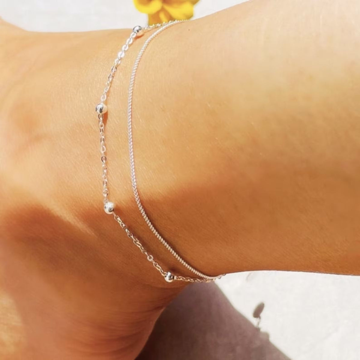 Ankelarmband Stil Silber 2