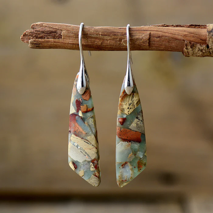 Gaia – Ohrringe vintage mit Naturstein