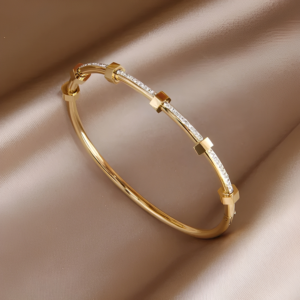 Amy – glänzende goldene Armbanduhr