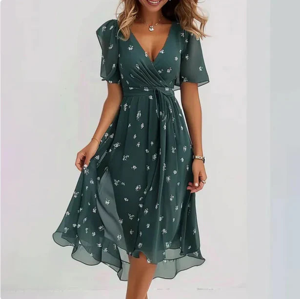 Margaretha - Attraktives Sommerkleid mit V-Ausschnitt
