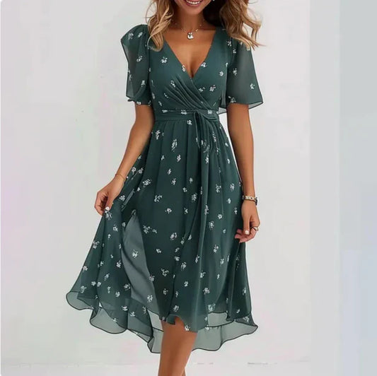 Margaretha - Attraktives Sommerkleid mit V-Ausschnitt