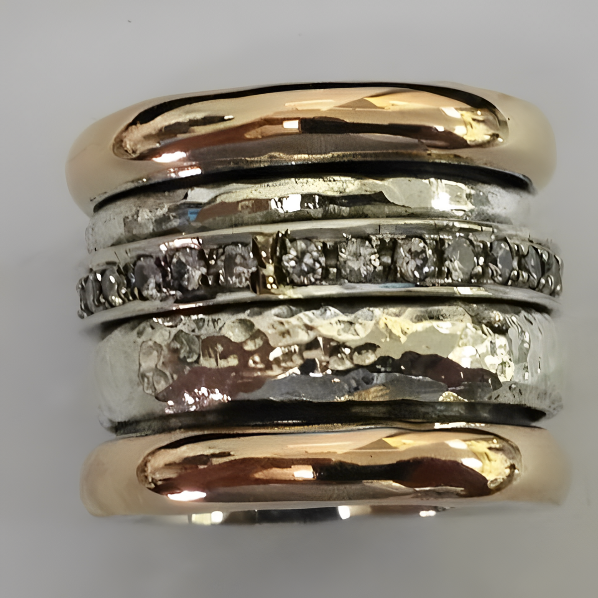 Maellie – Dickes Vintage-Ring in Gold und Silber