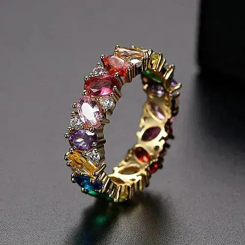 Colette – Anillo von Deklaration Sparkle Regenbogen