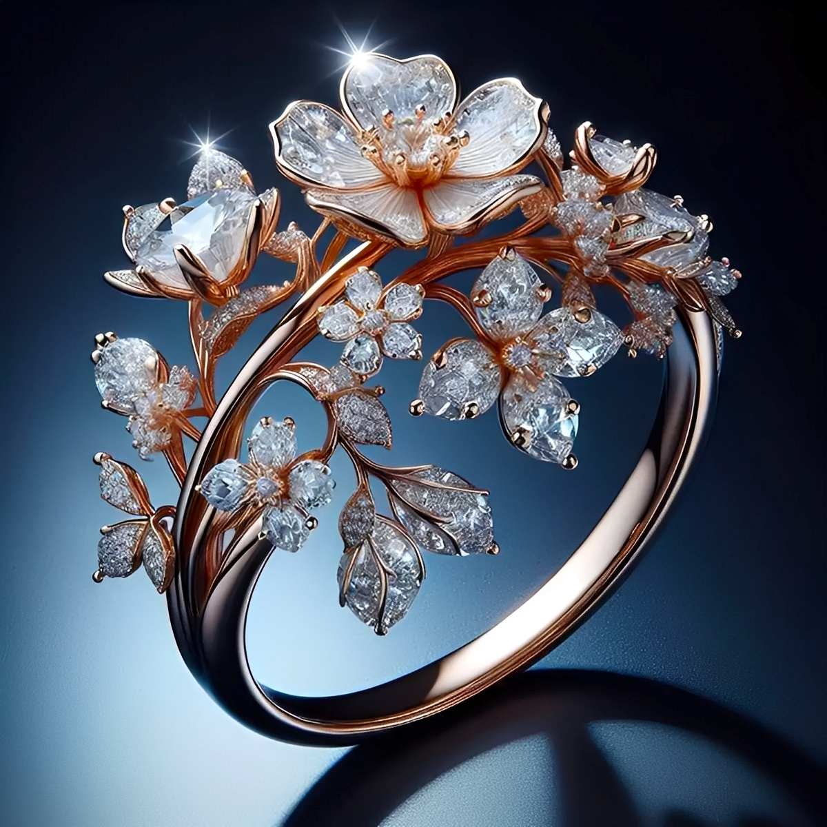Viviane – Anillo Blume Kristall Glänzend
