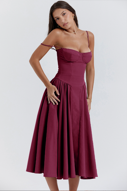 Cheri - Midikleid mit Trägern und offenem Rücken
