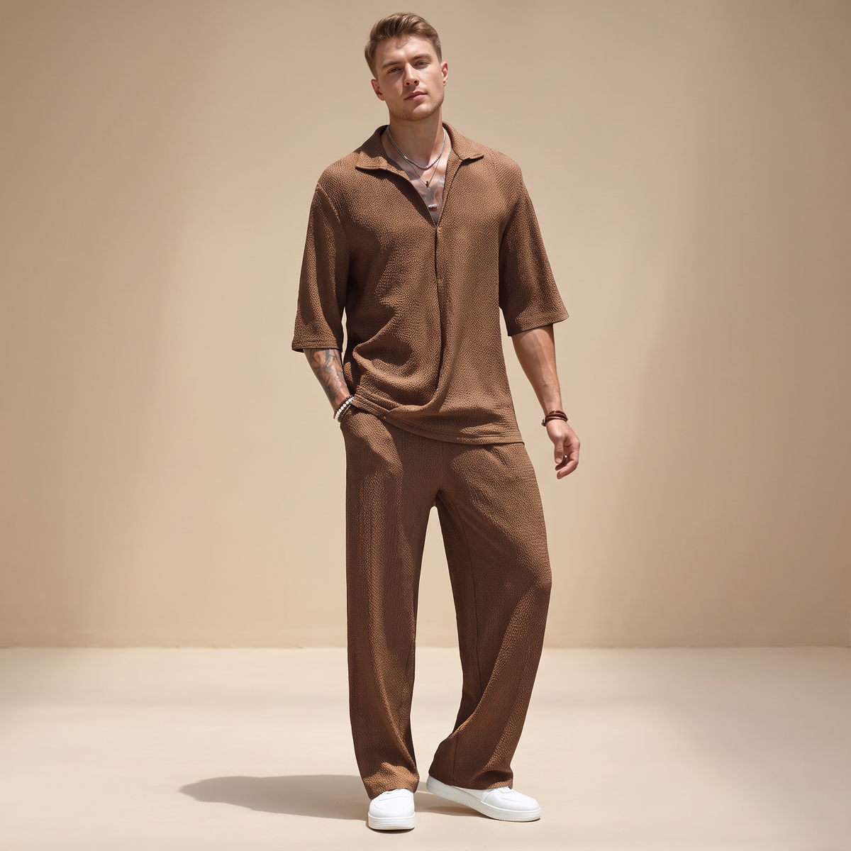 Allen - Lässiges Set mit Wellenmuster